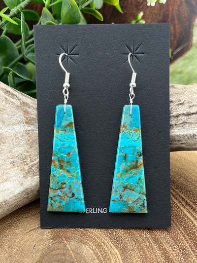 Coolidge Sterling Turquoise Slab Earrings