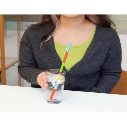 Colorblock Reusable Plastic Straw