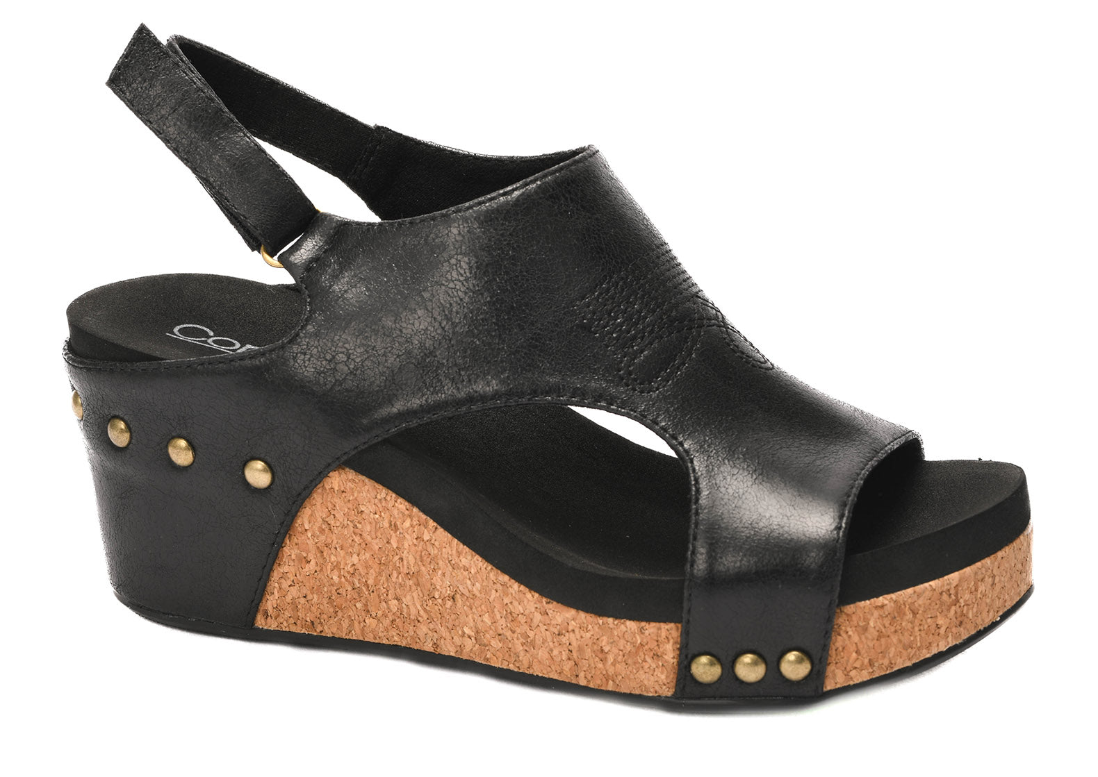 Carley Black Stitch Wedge