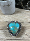 Arches Sterling Framed Large Turquoise Triangle Ring - Adjustable