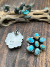 Sterling Turquoise Cluster Earrings