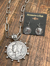 Fidelity Liberty Coin Paperclip Necklace Or Earrings