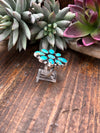 Amilia Cluster Turquoise Ring - Adjustable