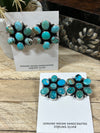 Mix Turquoise Cluster Sterling Earrings