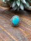 Ava Sterling Roped Oval Turquoise Ring