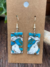 Campion Sterling Turquoise & White Buffalo Mix Slab Earrings