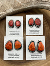 Ava Orange Spiny Sterling Silver  Earrings