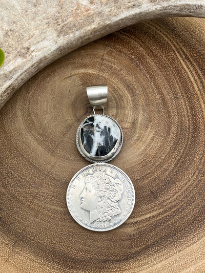 Macy Single Stone Dollar Coin Pendant