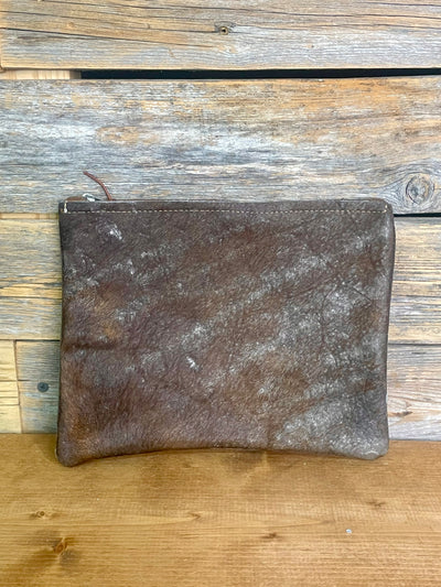 Swayze Large Leather Travel/Storage Pouch - "8.5 x 7"