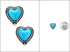 Emily's Heart Stud Earrings - Turquoise