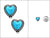 Emily's Heart Stud Earrings - Turquoise