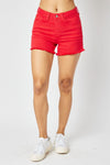 Zoe Judy Red Fray Short