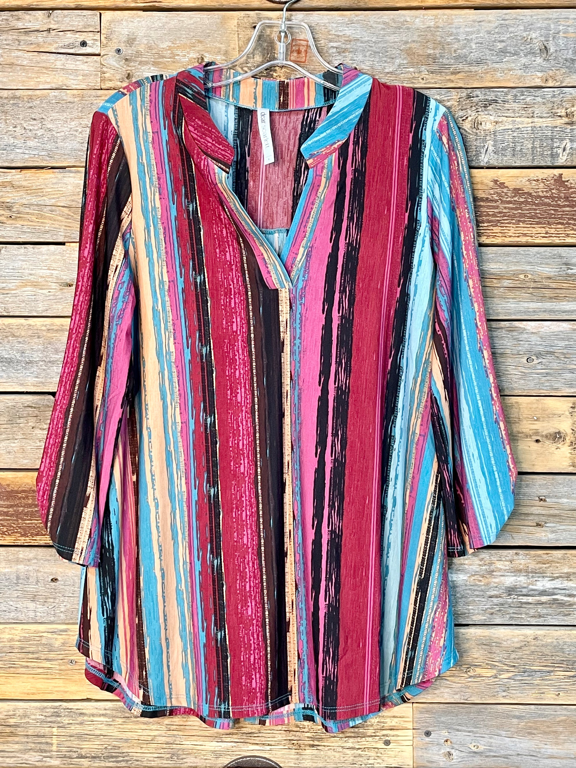 Lizzy Magenta Multi Stripe Blouse