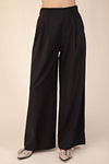 Focused High Waist Front Pleat Wide Leg Pant