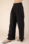 Focused High Waist Front Pleat Wide Leg Pant