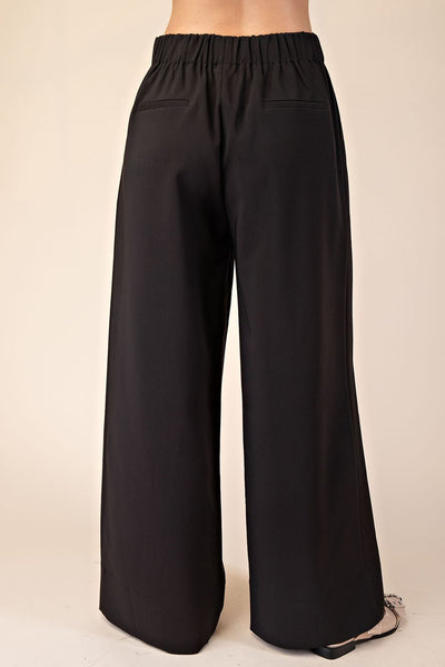 Focused High Waist Front Pleat Wide Leg Pant