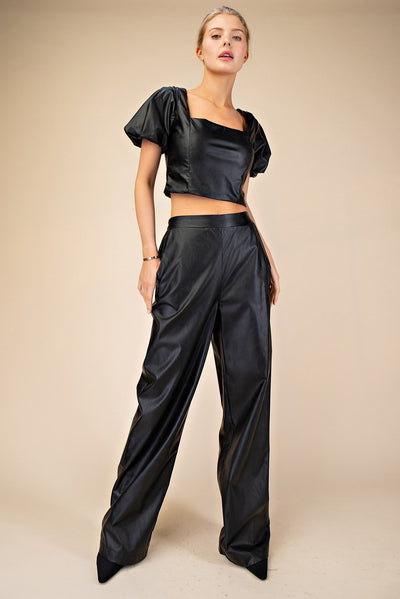 Abundance High Waist Wide Leg Pant - Black