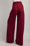 Amador Striped High Waist Wide Leg Pant - Burgundy