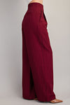 Amador Striped High Waist Wide Leg Pant - Burgundy