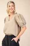 Katie V-Neck Puff Sleeve Top