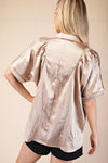 Altruism Shirred Satin Blouse