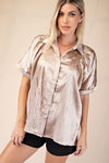 Altruism Shirred Satin Blouse