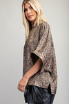 El Dorado Mock Neck Snake Print Top