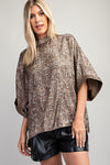 El Dorado Mock Neck Snake Print Top