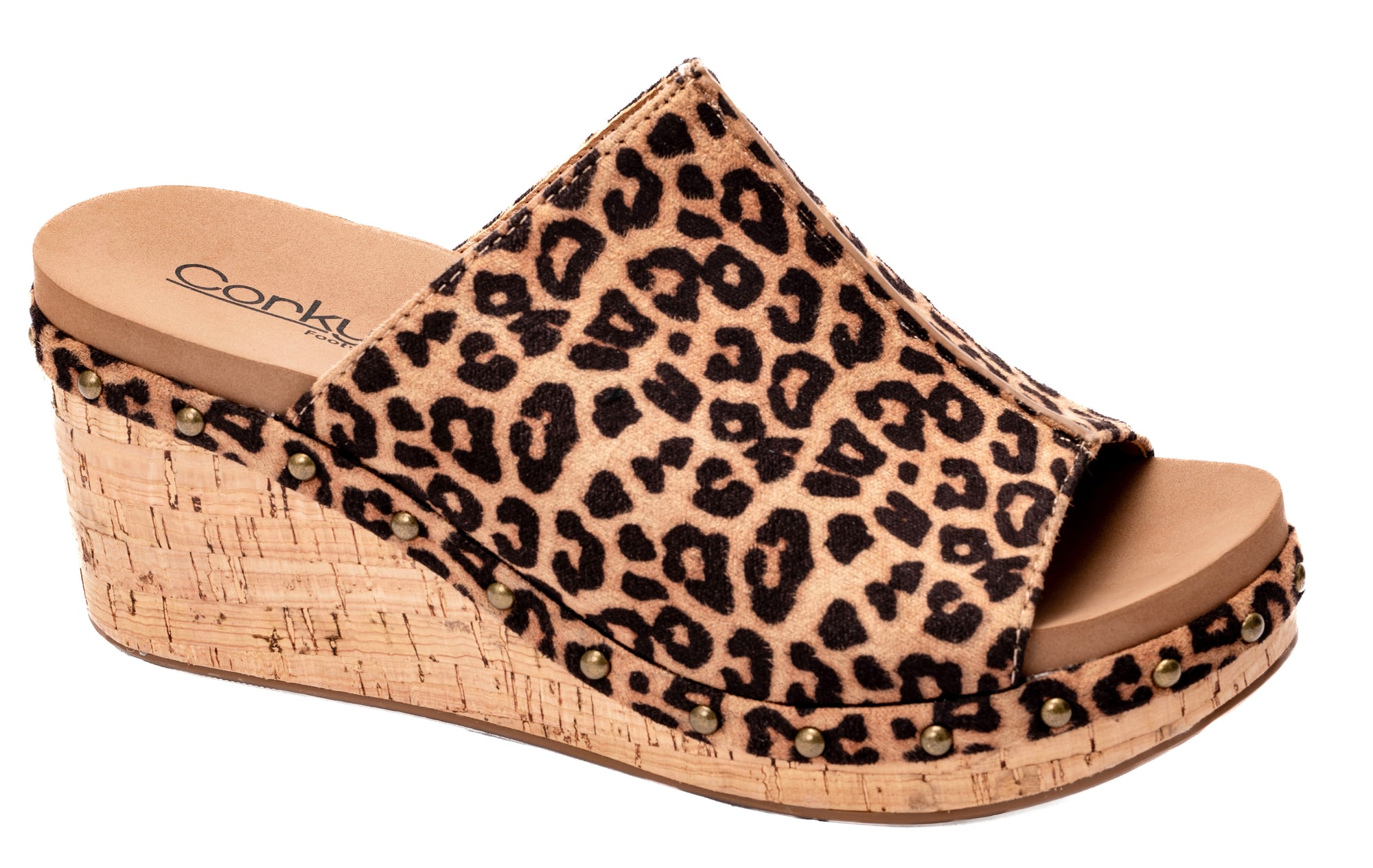 Hissy Fit Tan Leopard Wedge Sandals