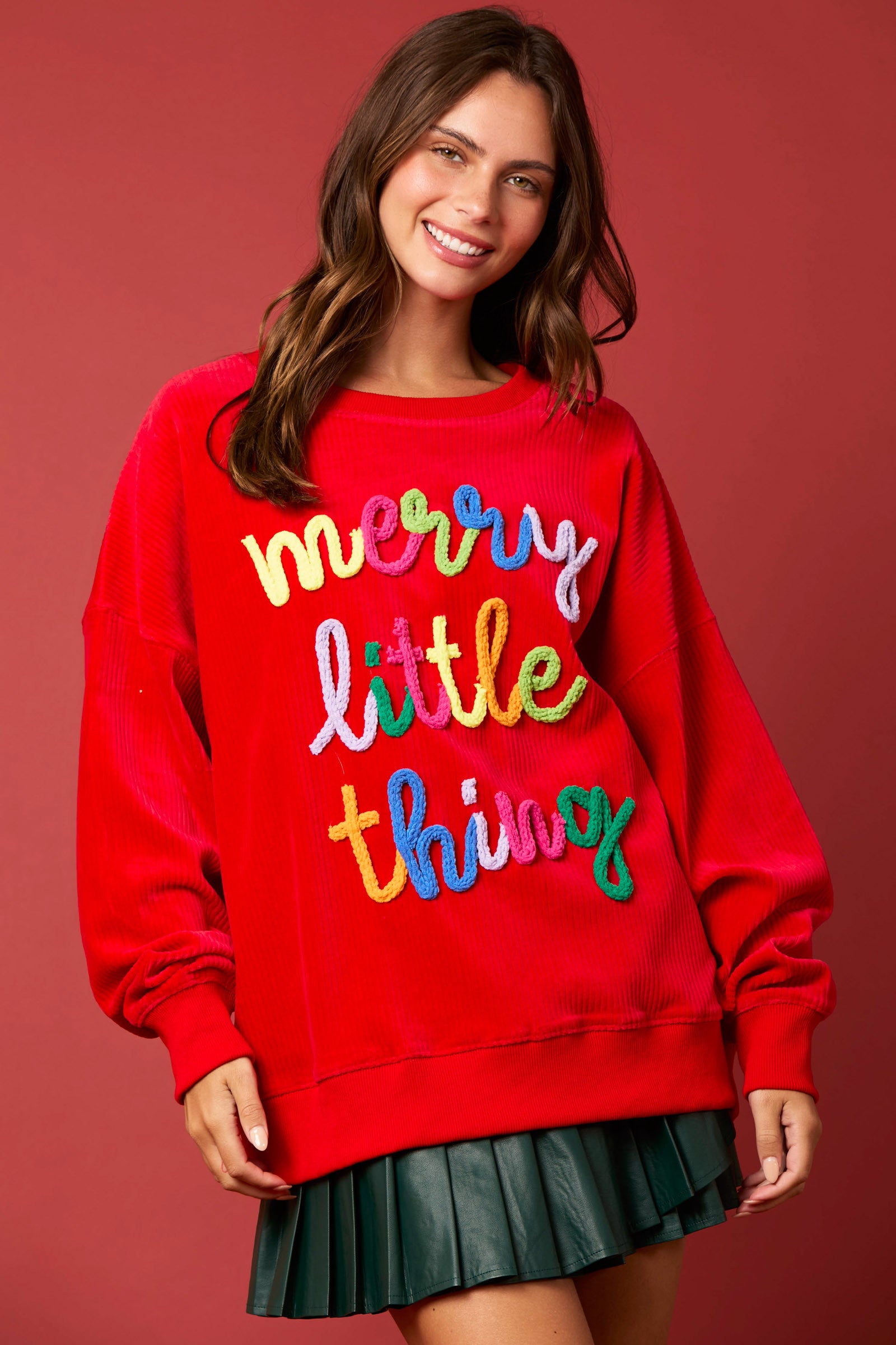 Merry Little Thing Corded Sweatshirt