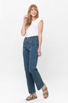 Elastic Vintage Straight Jean