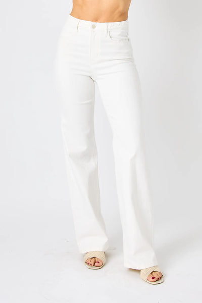 Gloria Wide Leg White Denim