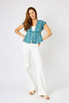 Gloria Wide Leg White Denim