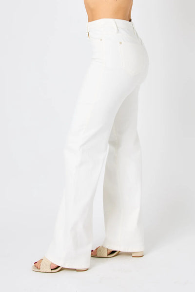 Gloria Wide Leg White Denim