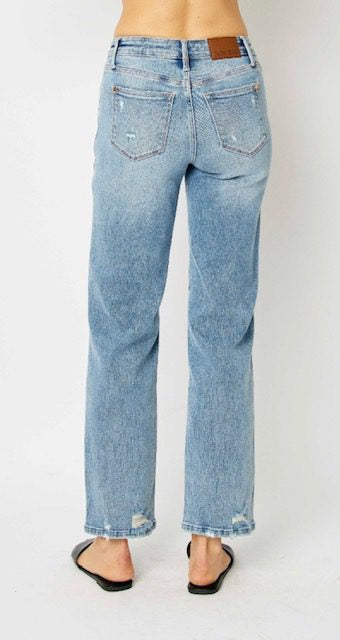 Judy Blue Mid Rise Straight Fit Denim Jean