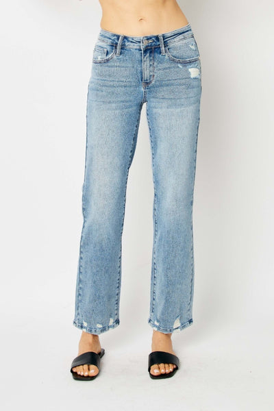 Judy Blue Mid Rise Straight Fit Denim Jean