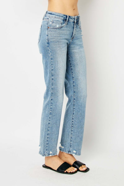 Judy Blue Mid Rise Straight Fit Denim Jean