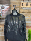 Camden Dripping Sequins Sweater - Black