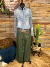 Olive Stretchy Wide Leg Jean