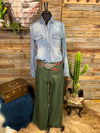 Olive Stretchy Wide Leg Jean