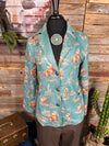 Cowboys Passing Time Turquoise Stretch Suede Blazer Jacket