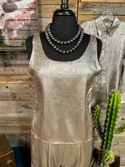 Rodanthe Metallic Tank Top