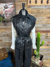 Marco Vegan Leather Tie Waist Vest