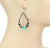 Jessica Fashion Navajo & Turquoise Chip Stone Teardrop Earrings