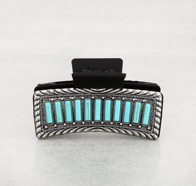 Turquoise Bar Lineup Concho Hair Claw Clip