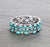 Hannah Surround Stone Triple Stretch Bracelet Set - Turquoise