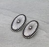 Center Burst Oval Shield Earrings