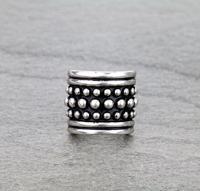 Josie Wide Studded Silver Fashion Stretch Ring