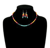 Anna Turquoise Multi Wood Bead Necklace & Earrings