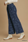 Western Graphic Corduroy Blue Pants